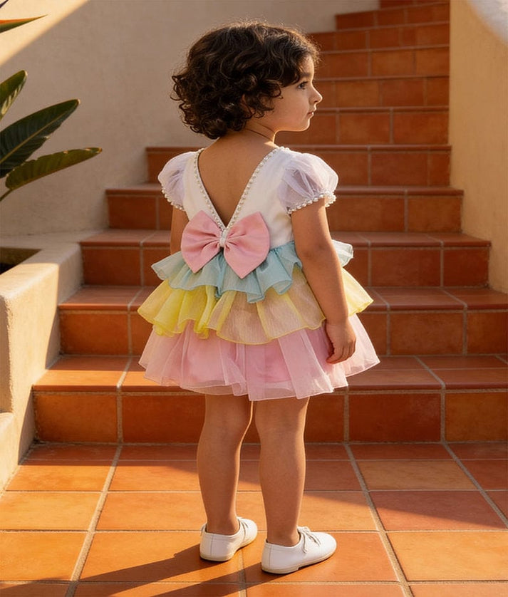 Luxe Organza Frills Frock for Girls