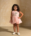Luxe Peach Embroidered Frock