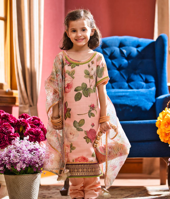 Luxe Peach Printed Purse