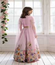 Luxe Pink Blossom Embroidered Lehenga Set