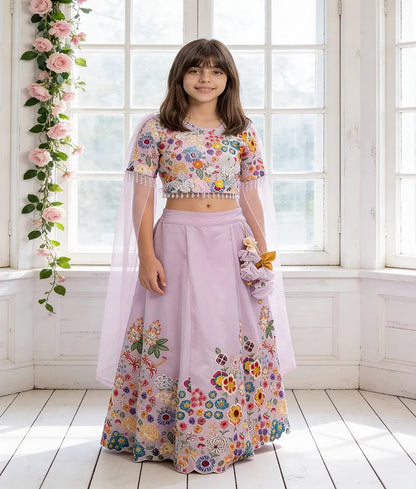 Luxe Pink Blossom Embroidered Lehenga Set