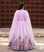 Luxe Pink Blossom Embroidered Lehenga Set