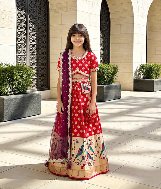 Luxe Pink Brocade Lehenga Choli