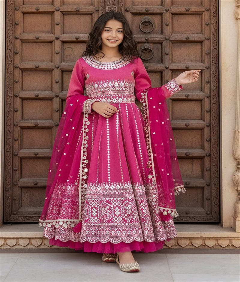 Luxe Pink Embroidered Anarkali