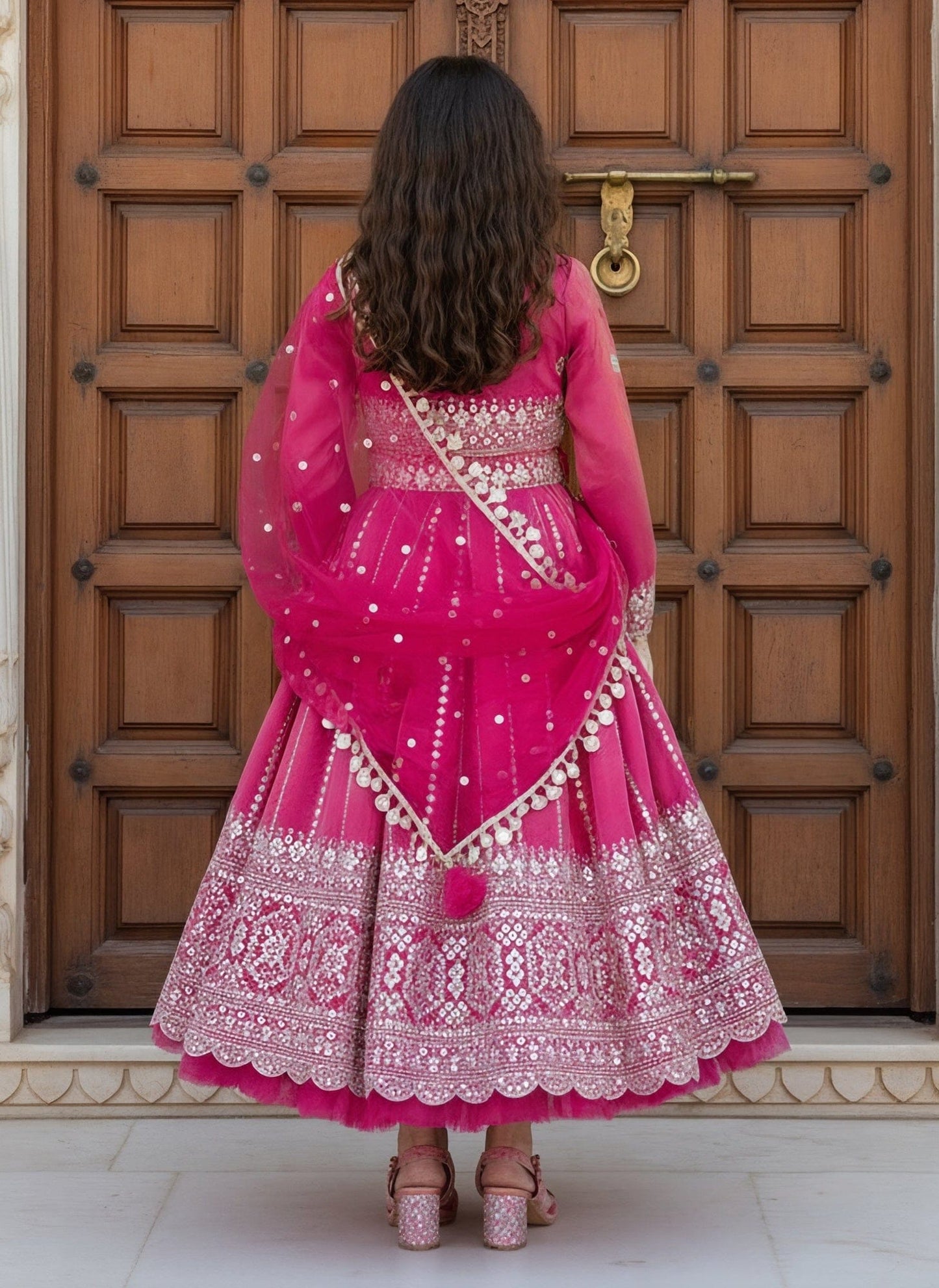 Luxe Pink Embroidered Anarkali