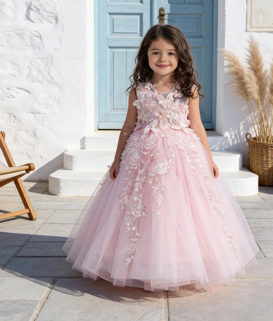 Luxe Pink Embroidered Gown