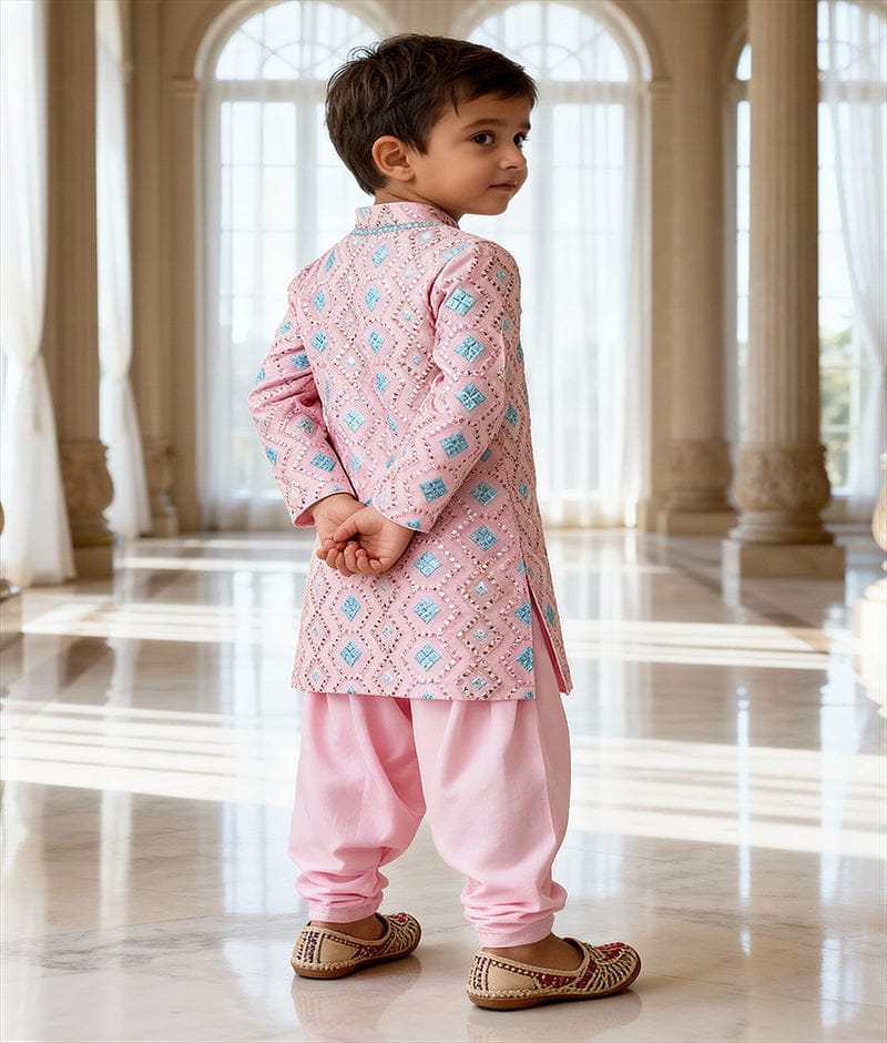 Luxe Pink Embroidered Kurta with Salwar
