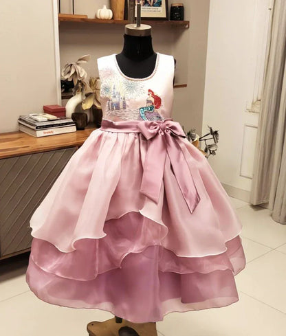 Luxe Pink Embroidered Organza Gown