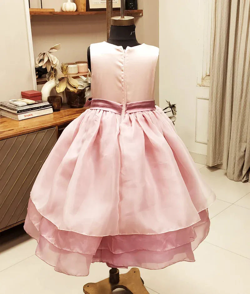 Luxe Pink Embroidered Organza Gown