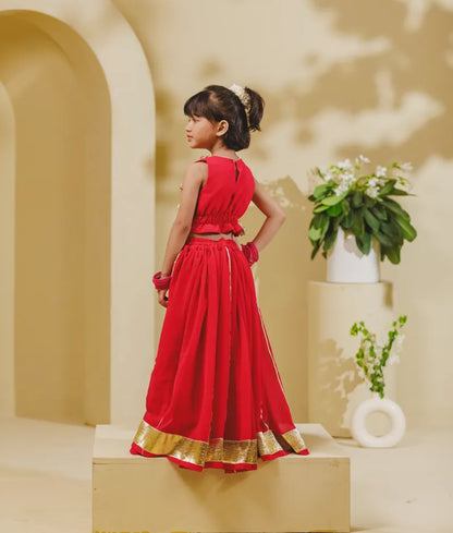 Luxe Pink Georgette Lehenga Choli Set