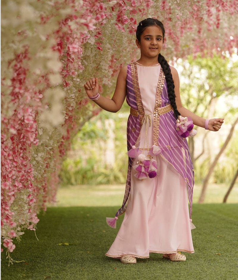 Luxe Pink Kurti Jacket and Sharara