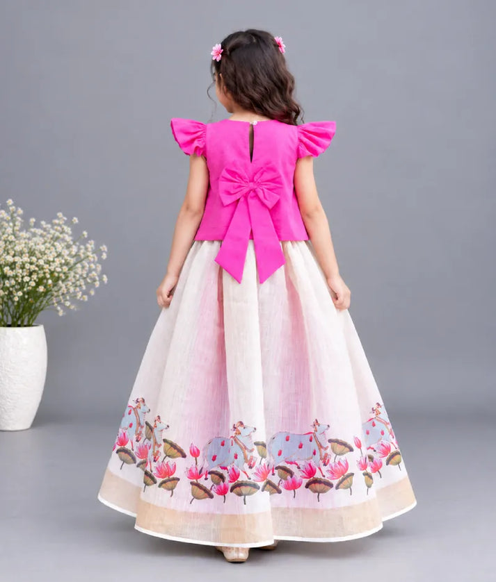 Luxe Pink Lottes printed Lehenga Set