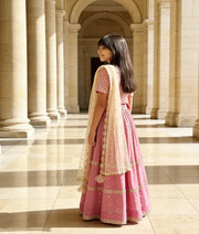 Luxe Pink Mirror Lehenga for Girls