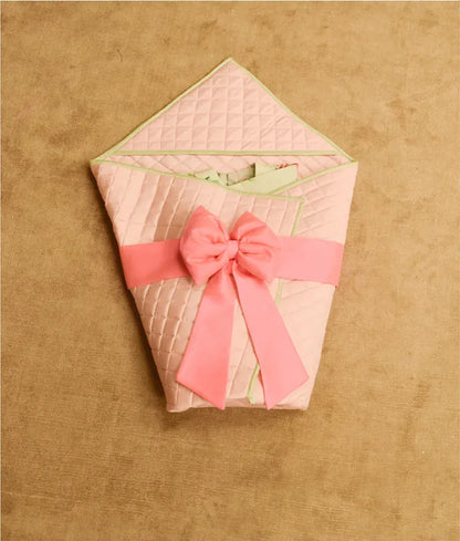 Luxe Pink Net Lehenga with Printed Choli Jamna Set for Girls