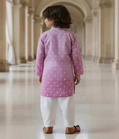 Luxe Pink Ombre Embroidered Kurta Salwar