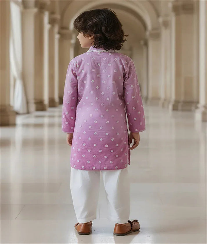 Luxe Pink Ombre Embroidered Kurta Salwar