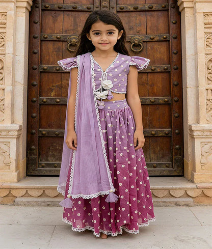 Luxe Pink Ombre Embroidered Lehenga Choli Set