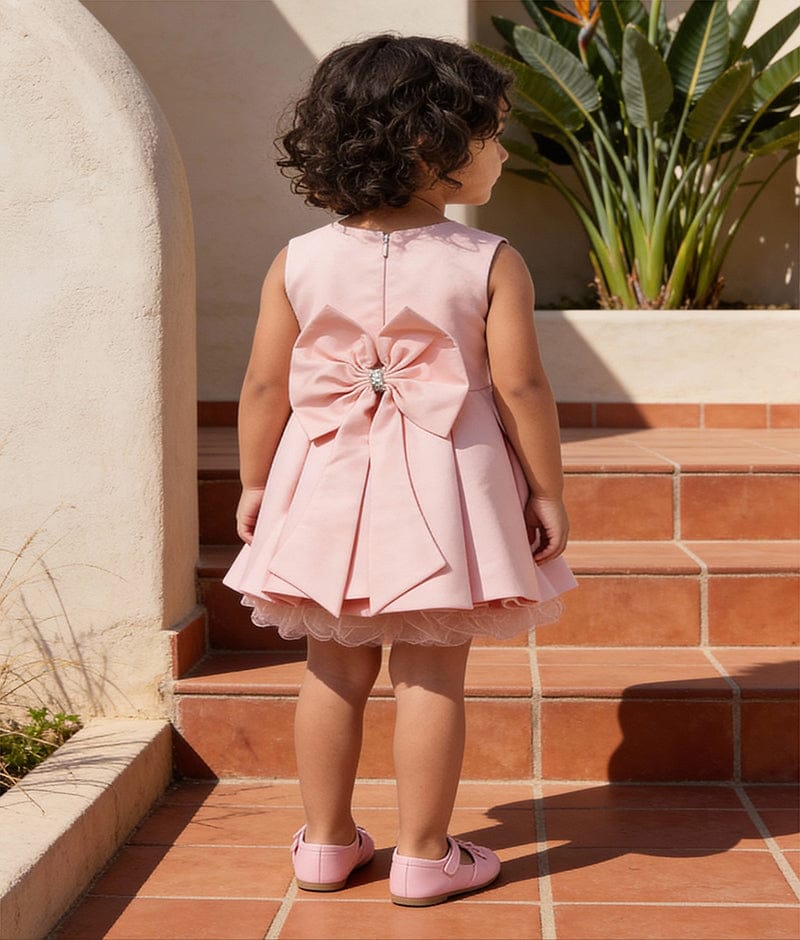Luxe Pink Satin Frock for Girls