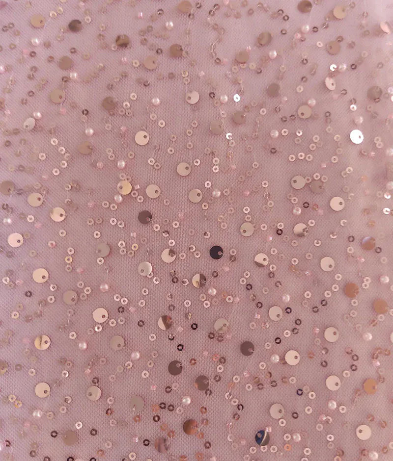 Luxe Pink Sequence Embroidery Gown