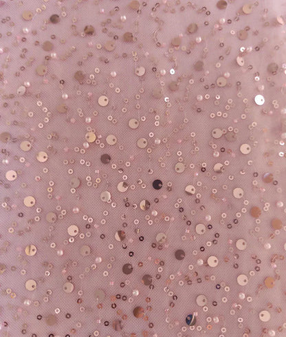 Luxe Pink Sequence Embroidery Gown