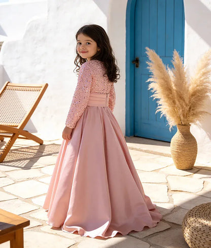 Luxe Pink Sequence Embroidery Gown