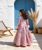 Luxe Pink Sequence Gown for Girls