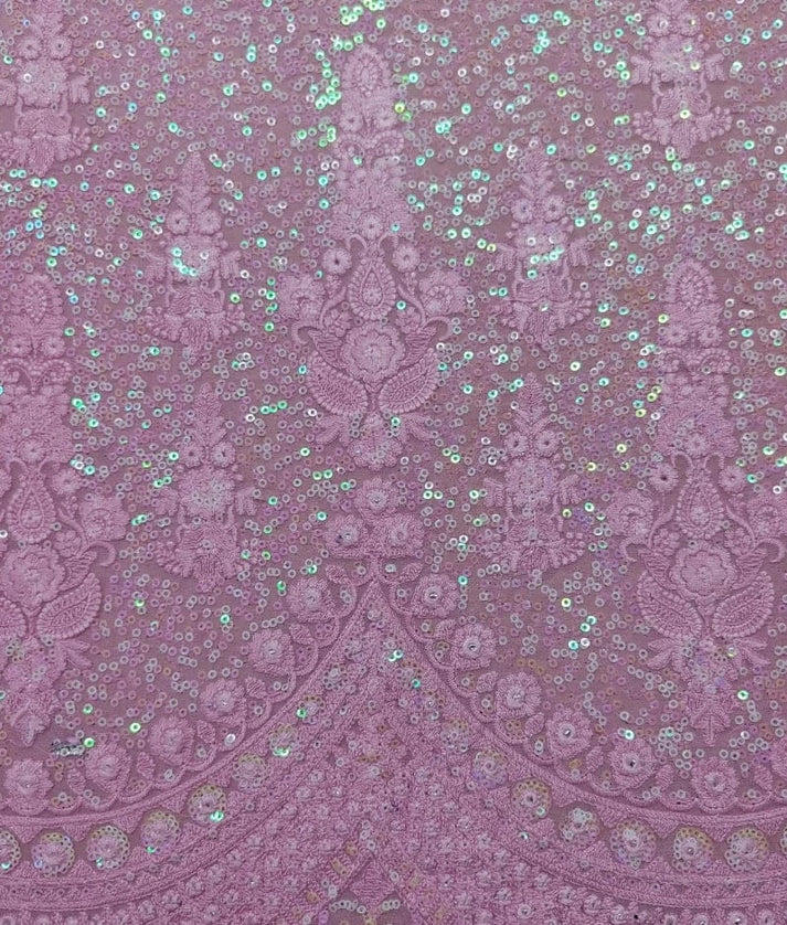 Luxe Pink Thread Embroidered Lehenga Set