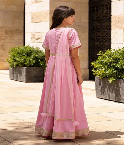 Luxe Pink Velvet Anarkali