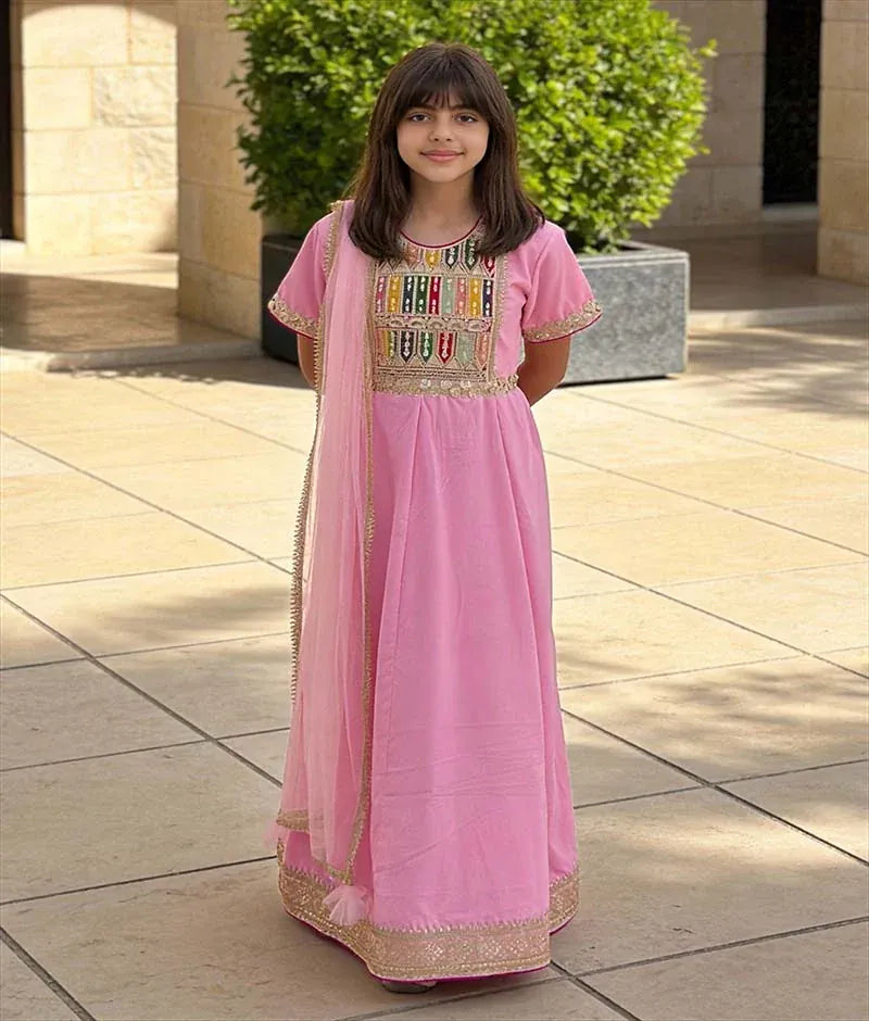 Luxe Pink Velvet Anarkali