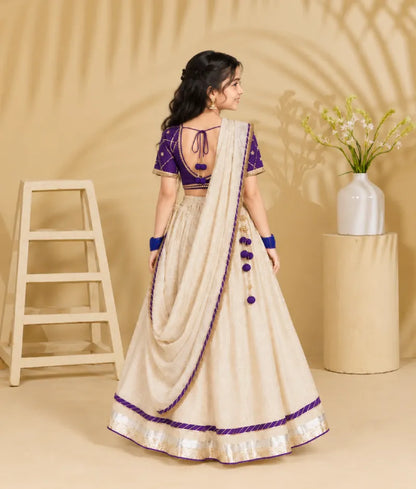 Purple Aangi work Choli with Lehenga Set - Luxe Purple Aangi work Choli with Lehenga Set