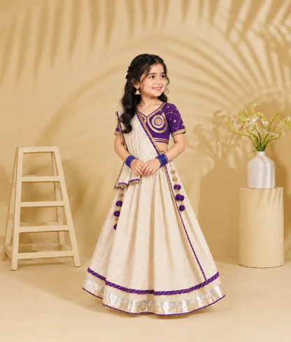 Purple Aangi work Choli with Lehenga Set - Luxe Purple Aangi work Choli with Lehenga Set