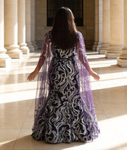 Luxe Purple Cut Dana Embroidered Lehenga Choli Set