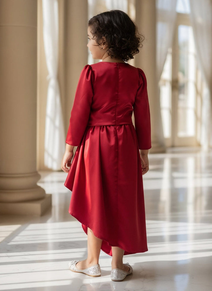 Luxe Red Embroidered Top with Dhoti