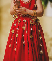Luxe Red Georgette Lehenga Choli Set