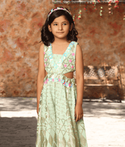 Luxe Sea Green Sequence Embroidery Jumpsuit