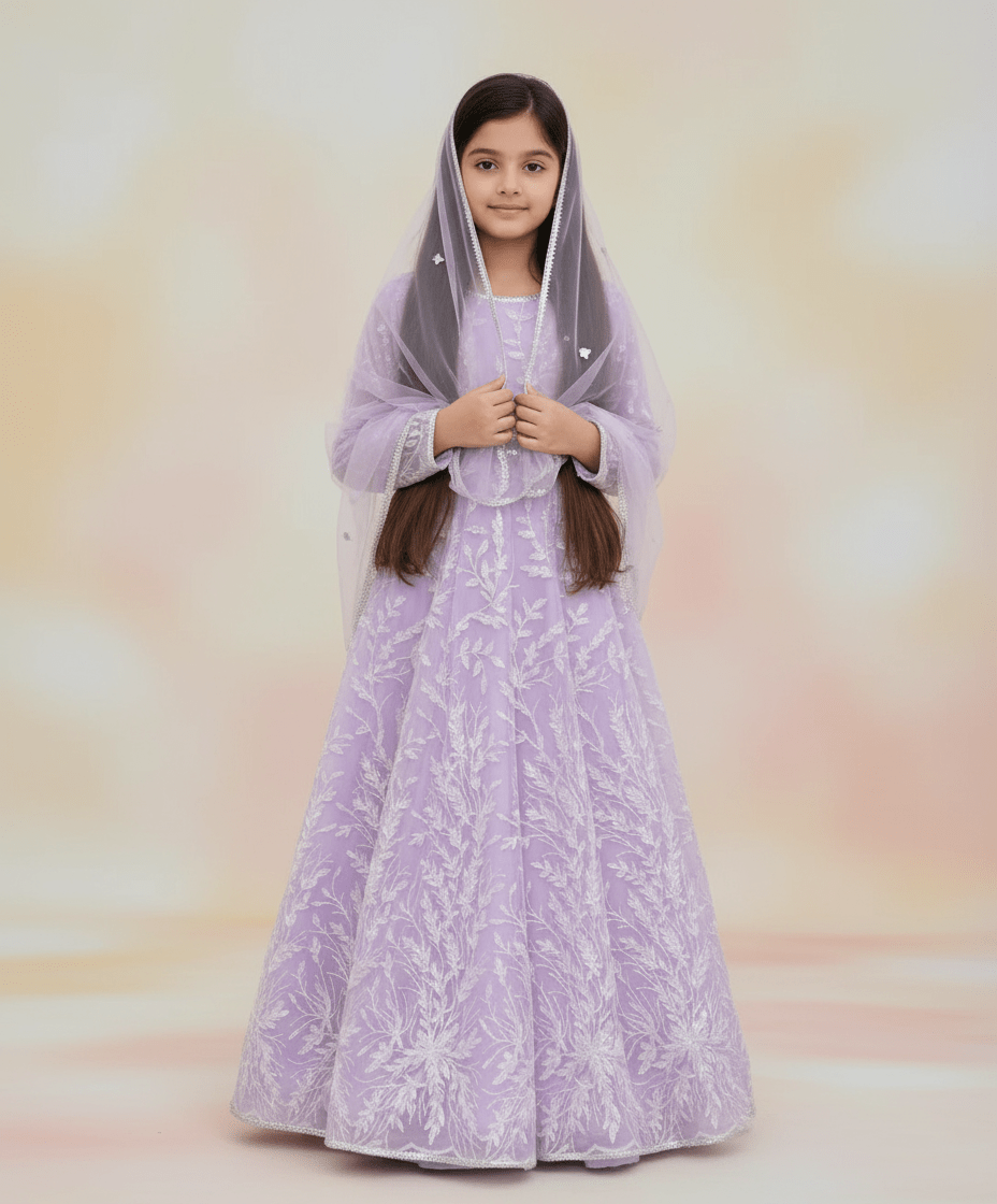 Luxe Sparkling Lilac Anarkali