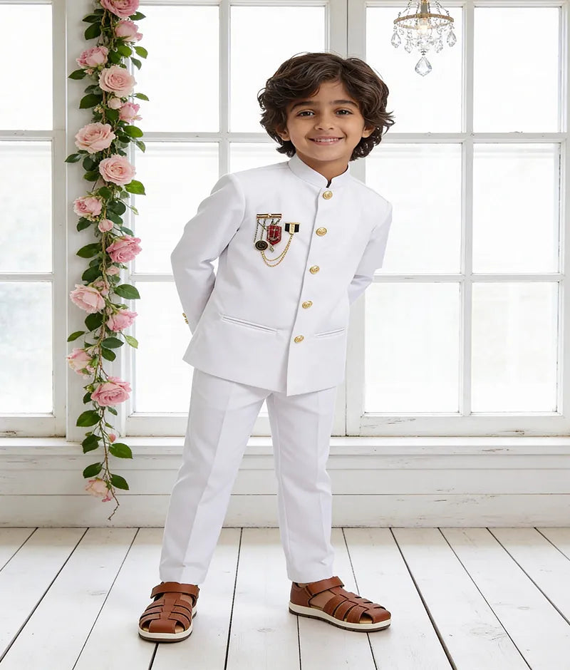 Luxe White Bandgala with Pant