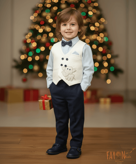 Luxe White Waist Coat Set