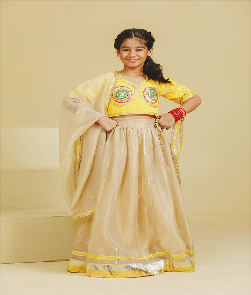 Luxe Yellow Aangi Choli with Lehenga Set