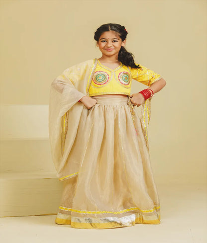 Luxe Yellow Aangi Choli with Lehenga Set