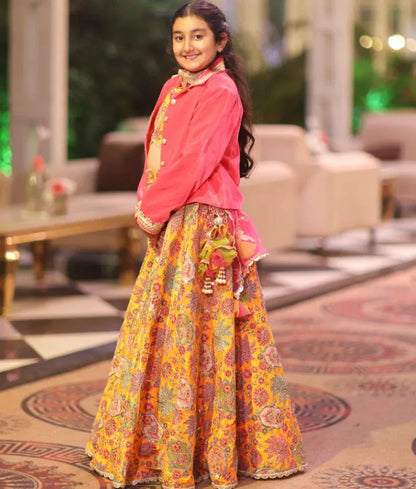 Luxe Yellow Embroidered Lehenga Choli with Jacket