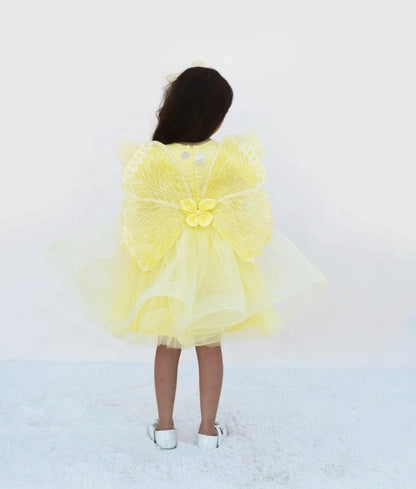Luxe Yellow Embroidered Party Frock