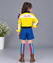 Luxe Yellow Lycra Jacket Set