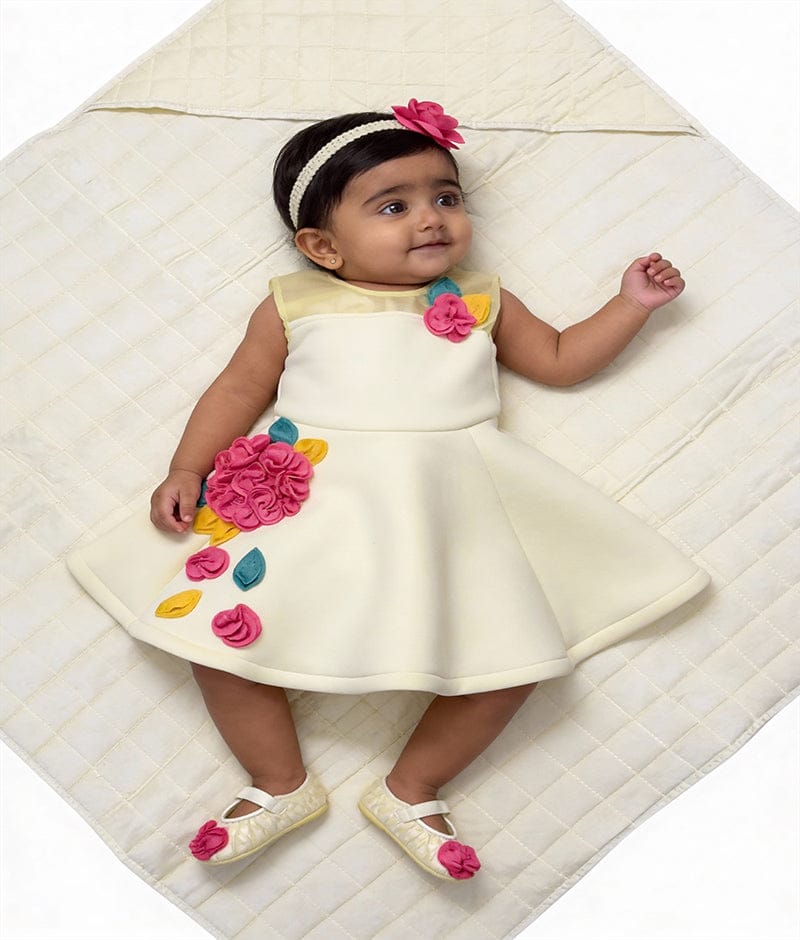 Luxe Yellow Lycra Jamna Set for Girls