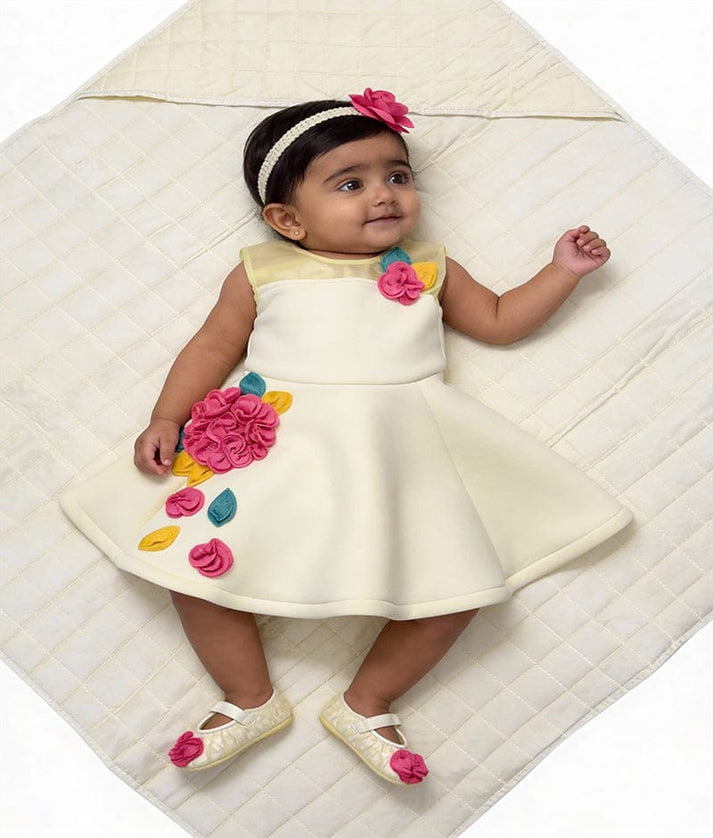 Luxe Yellow Lycra Jamna Set for Girls