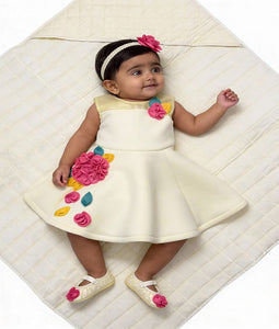 Luxe Yellow Lycra Jamna Set for Girls