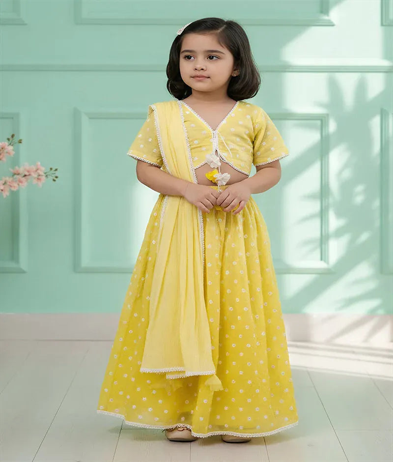Luxe Yellow Ombre Embroidered Lehenga Choli Set
