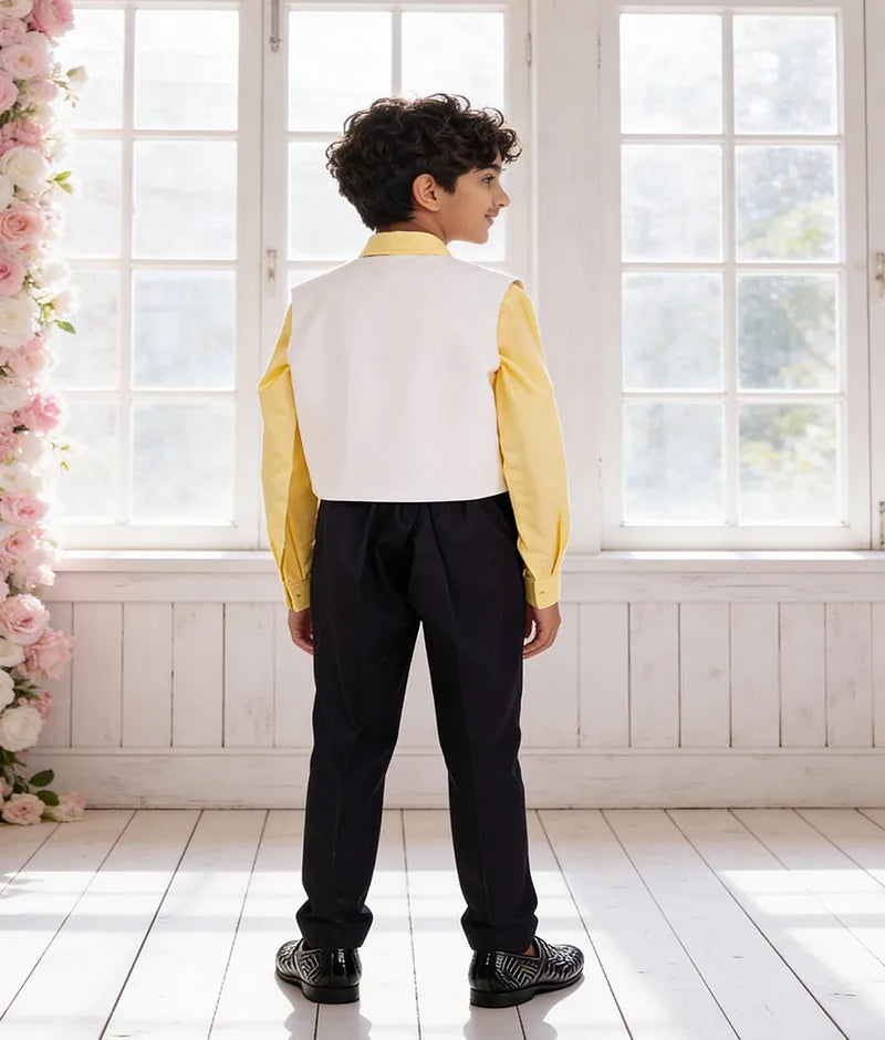 Luxe Yellow Shirt with Waist Coat and Pant