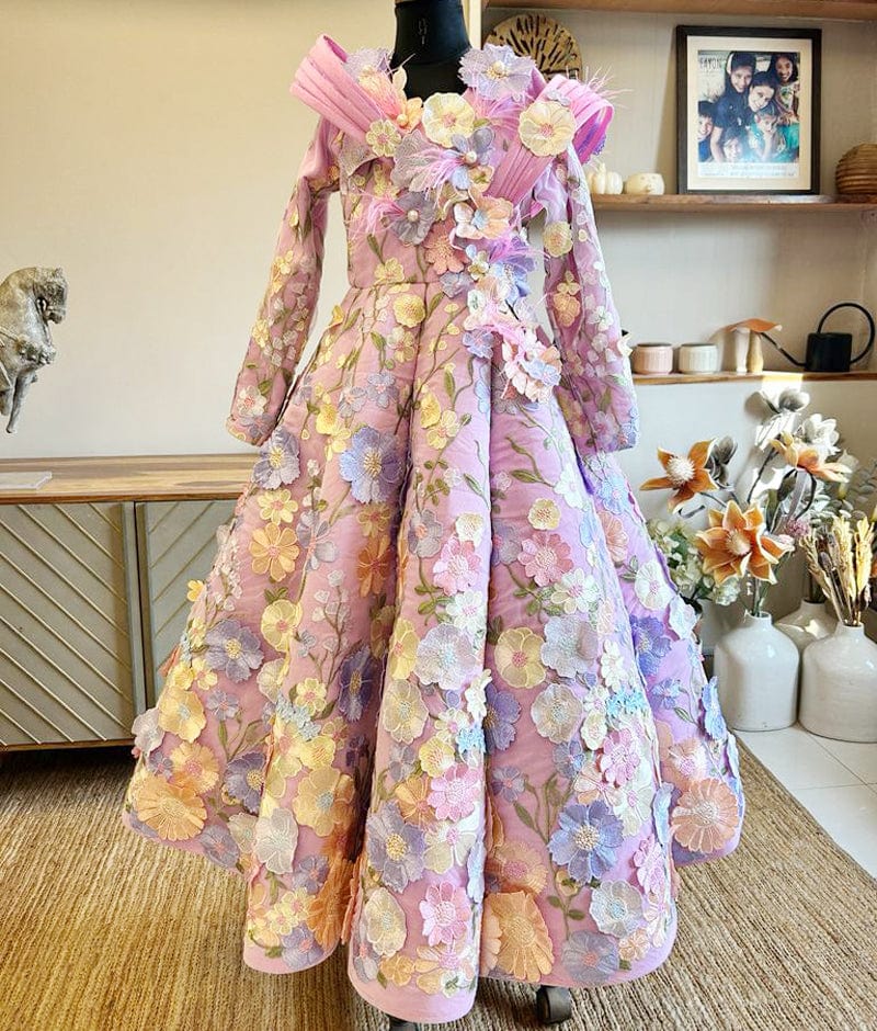 Buy Fun 3D Flower Gown for Girls – FayonKids Buy Fun 3D Flower Gown for Girls – FayonKids
