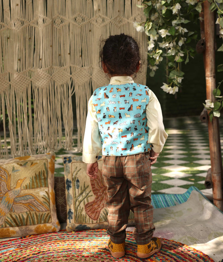Animal Print Waistcoat Set